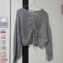 長袖 メッシュニット シルバー Mサイズ アベイル しまむらのサムネイル