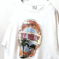 デルタ キーウェストマイルマーカーゼロ デカロゴ Tシャツホワイト白XL古着