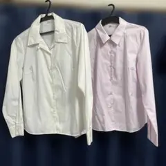 長袖シャツ 2枚セット Lサイズ ホワイト・ピンク