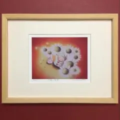 絵画・額縁・版画・青江 鞠・新品未使用・愛のかたちIN YELLOW
