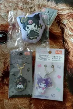 【３セット】　クロミ　クッション&ラバー&２連アクリル　キーホルダー　20周年