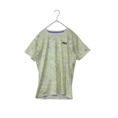 FILA フィラ 半袖Tシャツ M イエロー 総柄 テニスウェア スポーツ 春夏