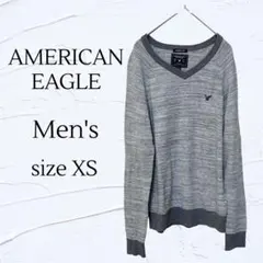 AMERICAN EAGLE メンズ Vネックセーター XS グレー