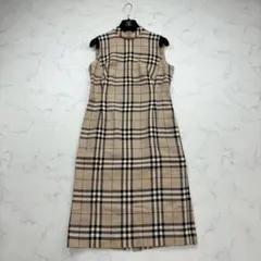 バーバリーロンドン　ノースリーブワンピース　ノバチェック柄　ハイネック