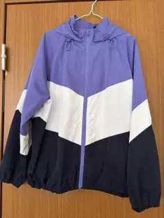 カラーブロックフード付きジャケット