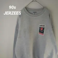 90sJERZEES スウェット　霜降り　グレー　アメカジ　ワンポイント　ボロ