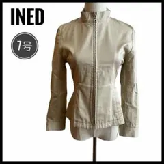 アウター　シングルライダース　羽織り　ジャケット　INED 7号　ベージュ