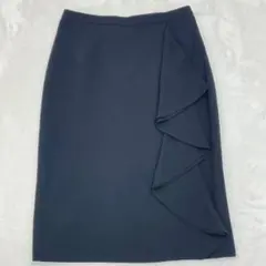 Max Mara マックスマーラ バージンウール フリルスカート 黒 J36 Sのサムネイル