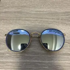 Ray-Ban ラウンド型 サングラス ゴールド×ブルー
