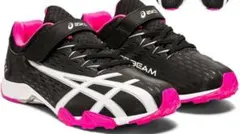 ASICS LAZERBEAM キッズスニーカー ブラック ピンク　23