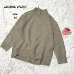 グローバルワーク ニット セーター ゆるだぼ オーバーサイズ 厚手 ハイネック