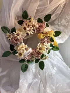 フラワーリース thankfull リボン付きのサムネイル