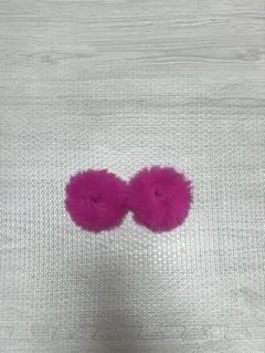 ピンク フェイクファー ヘアアクセサリー