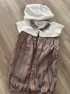 ポールスミス ストライプロンパース50cm-70cmと帽子セット