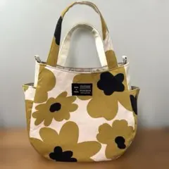 チューリップバッグ　ハンドメイド　モダンフラワー　イエロー