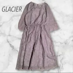 グラシア レース ロングワンピース ラベンダー（M） ギャザー 裏地 上品