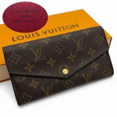 美品 ルイヴィトン モノグラム ポルトフォイユ サラ フューシャ 長財布