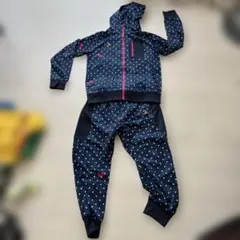 SVOLMEドット柄 フード付きジャージ上下セット