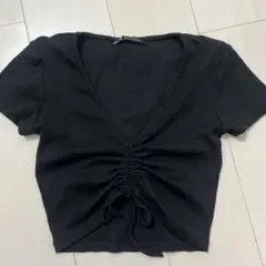 ZARA ブラック Vネック Tシャツ M