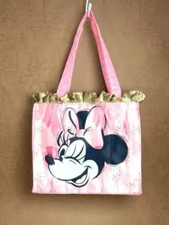 【ミニーマウス】　新品　スイムバッグ　トートS　海外ディズニー　サテンフリル