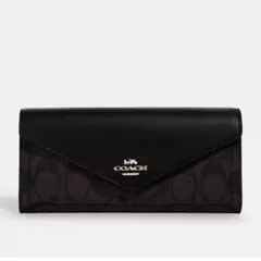 コーチ 長財布 スリム エンベロープ ウォレット シグネチャー キャンバス