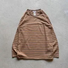 90s agnes b. border l/s ボーダー ロンt ブラウン
