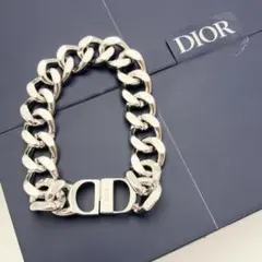 DIOR CD Iconチェーンリンク ブレスレット ロゴ 喜平 M シルバー
