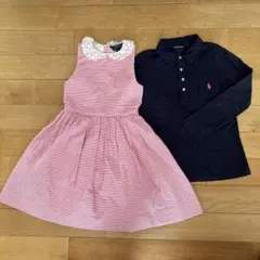 ラルフローレン　6歳　120㎝　ワンピース　ネイビー　紺　長袖　ロンT シャツ