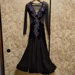 社交ダンスドレス 長袖 ブラック10％OFFしました