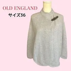 OLD ENGLAND ウール アンゴラ混 ポンチョ ケープ グレー サイズ36のサムネイル