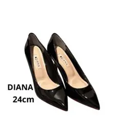 美品✨DIANA ブラック ポインテッドトゥ ハイヒール レッドソール エナメル