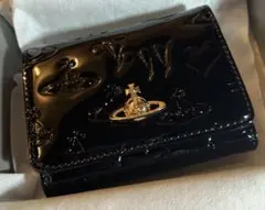 Vivienne Westwood 三つ折り財布 エナメル ブラック 黒