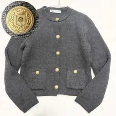極美品★ZARA ザラ ニット カーディガン セーター 金ボタン Lサイズ