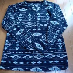 幾何学模様 ネイビー トレーナー Lサイズ