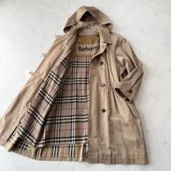 バーバリー ロングコート ライナー付 フード取外し可 ノバチェック 15BR