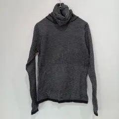 【tri for lium】ボーダータートルネックニット