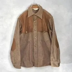 USA製 woolrich wool x leather shirt