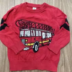 GAP 消防車刺繍 ニット