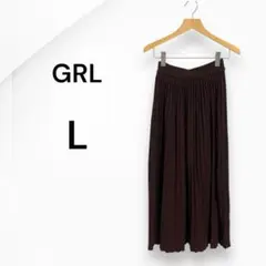 GRL グレイル ニットプリーツスカート CU178 ブラウン Ｌ