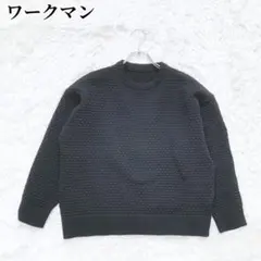 ワークマン 長袖ニットセーター ブラック シンプル カジュアル 秋冬のサムネイル