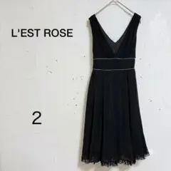 L'EST ROSE ノースリーブ ワンピース ブラック