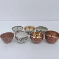 九谷焼 赤絵 人物図 湯呑 5客セットと湯振1客 木米　煎茶器・湯呑み　煎茶道具 九谷焼 赤絵 人物図 湯呑 5客セットと湯振1客 木米 煎茶器・湯呑み