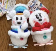 ディズニー ぬいぐるみバッチ ミッキー ミニー 雪だるま クリスマス