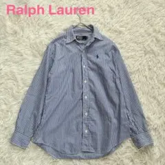 Ralph Lauren ストライプ ブルー 長袖シャツ コットン ポニー