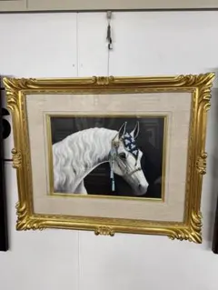 値下げ‼️53万円から295000円に‼️朝比奈マリア 絵画 油絵 愛しい栗毛8