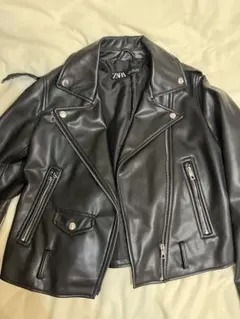 ZARA ブラック ライダースジャケット