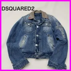 DSQUARED2 가죽 자수 디스퀘어드 데님 재킷 지장