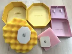 【2個セット】Swarovskiギフト箱 空箱 ピンクと黄色 ネックレスピアス用