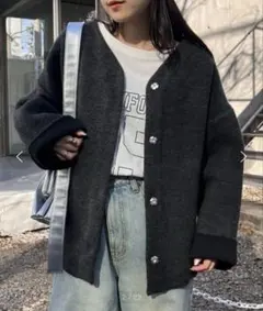 新品未使用CIAOPANIC TYPYリバーシブル配色ヤクライクニットジャケット