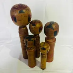 昭和レトロ こけし 小芥子 伝統工芸 5体セット まとめ売り 置物 飾り